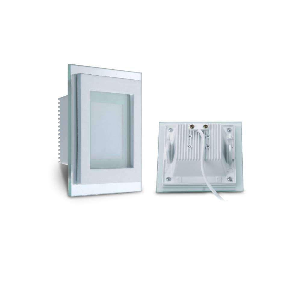 لامپ SMD دور شيشه ای قطر برش 120 ميل Glass Panel مربع 12 وات زرد